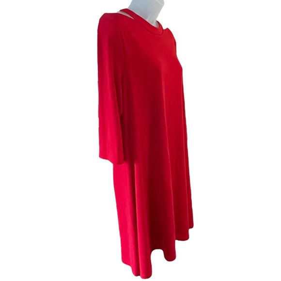 C Est. 1946 red flowy cold shoulder dress woman’s size Large - Picture 3 of 11